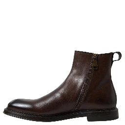 Brown Leather Chelsea Mens Boots Shoes