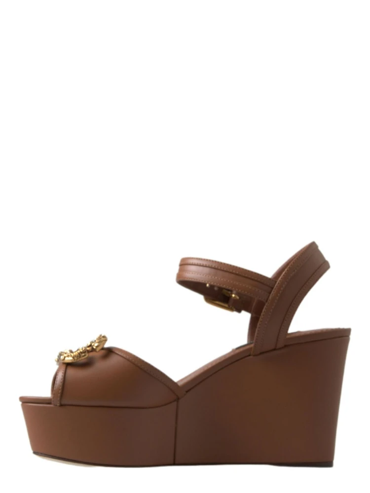 Brown Leather AMORE Wedges Sandals Shoes alternative