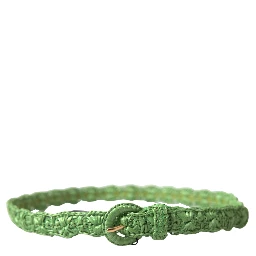 Green Viscose Weaved Skinny Waist Belt