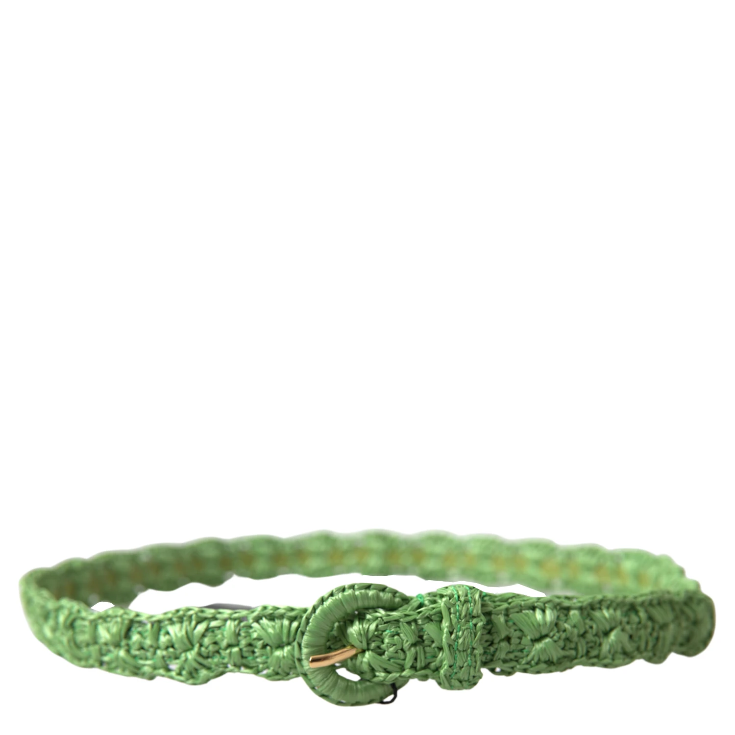 Green Viscose Weaved Skinny Waist Belt