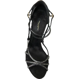 Rhinestone Stiletto Sandal Satin Shoes