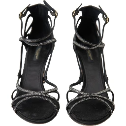 Rhinestone Stiletto Sandal Satin Shoes