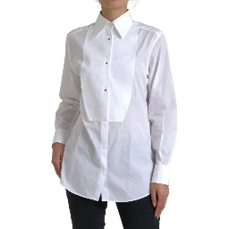 Cotton Collared Long Sleeves Shirt White