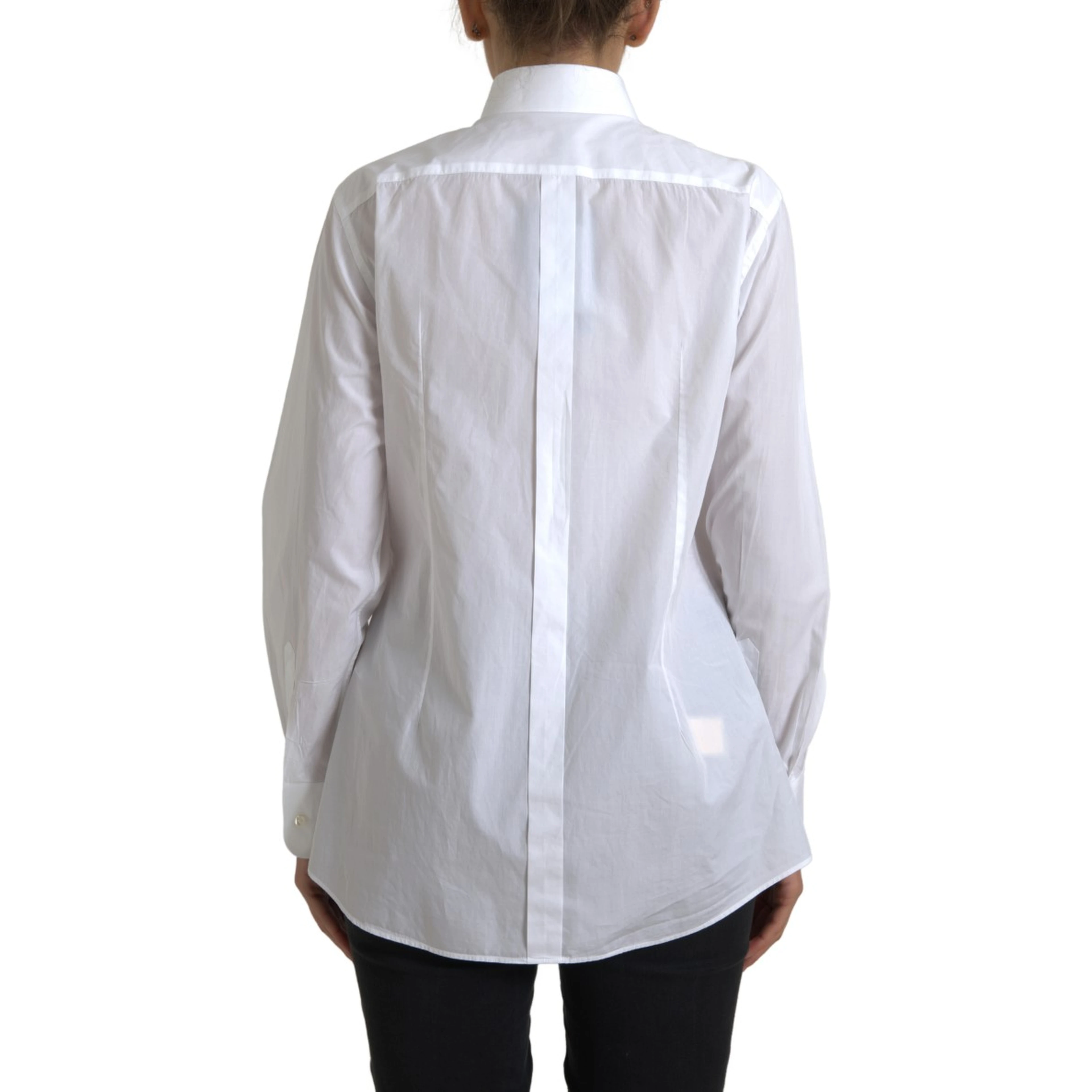 Cotton Collared Long Sleeves Shirt White