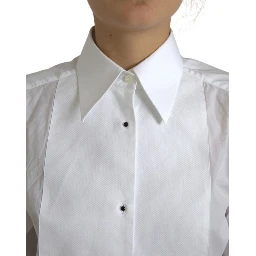 Cotton Collared Long Sleeves Shirt White