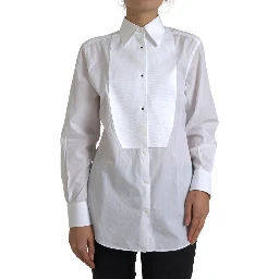Cotton Collared Long Sleeves Shirt White