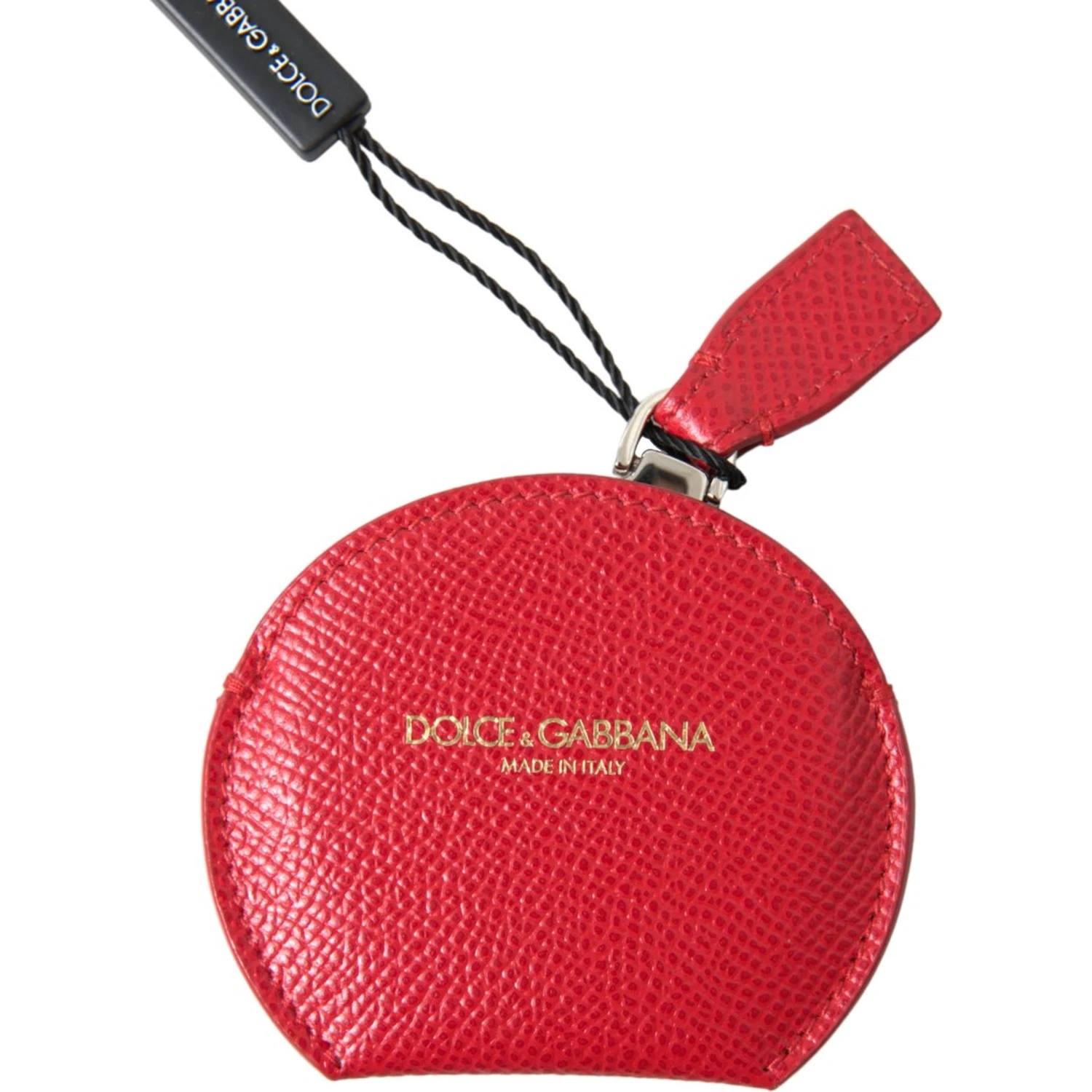 Red Calfskin Leather Hand Mirror Holder