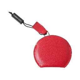 Red Calfskin Leather Hand Mirror Holder