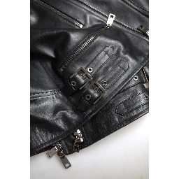 Black Leather Zipper Coat Men Jacket