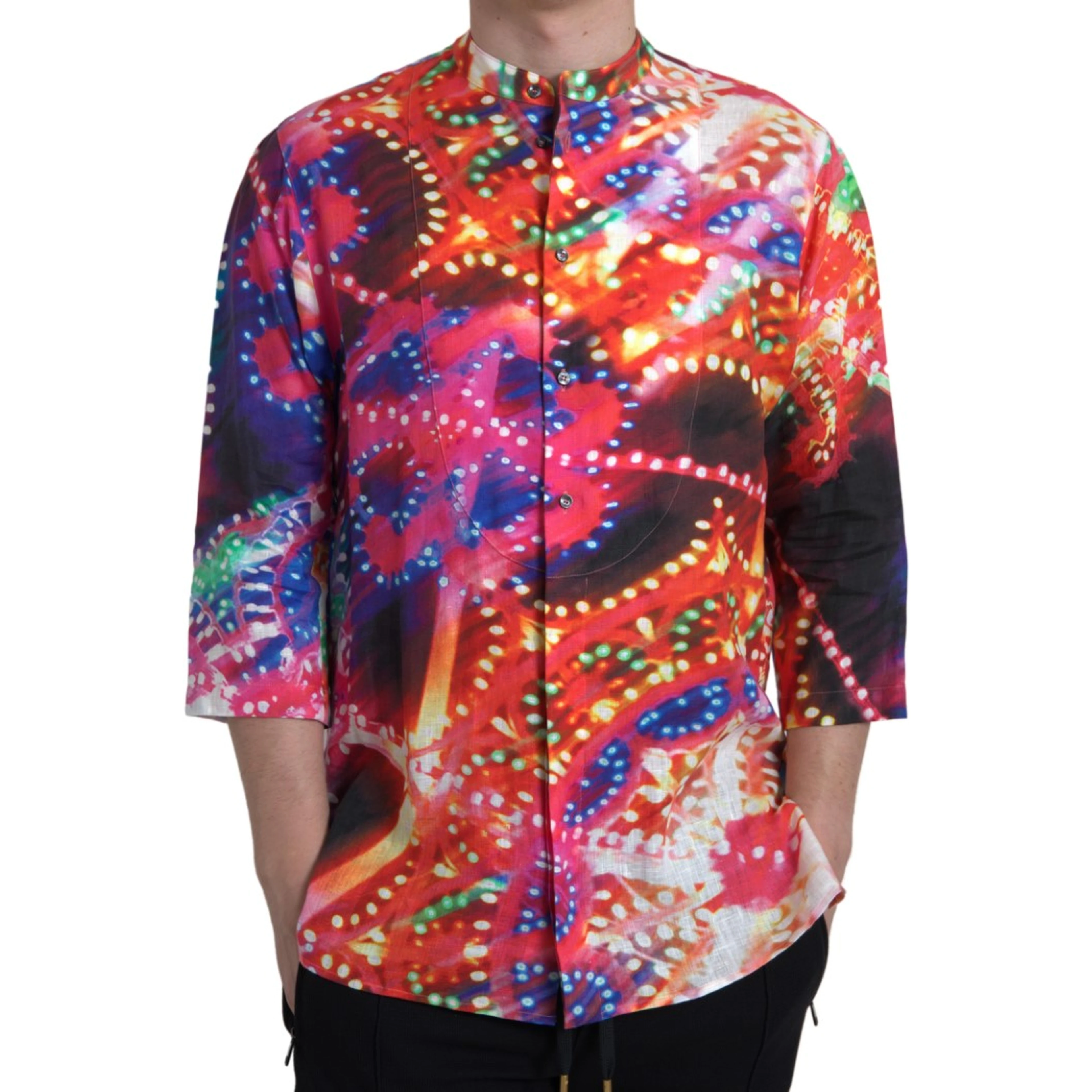 Multicolor Luminarie Print Linen Shirt