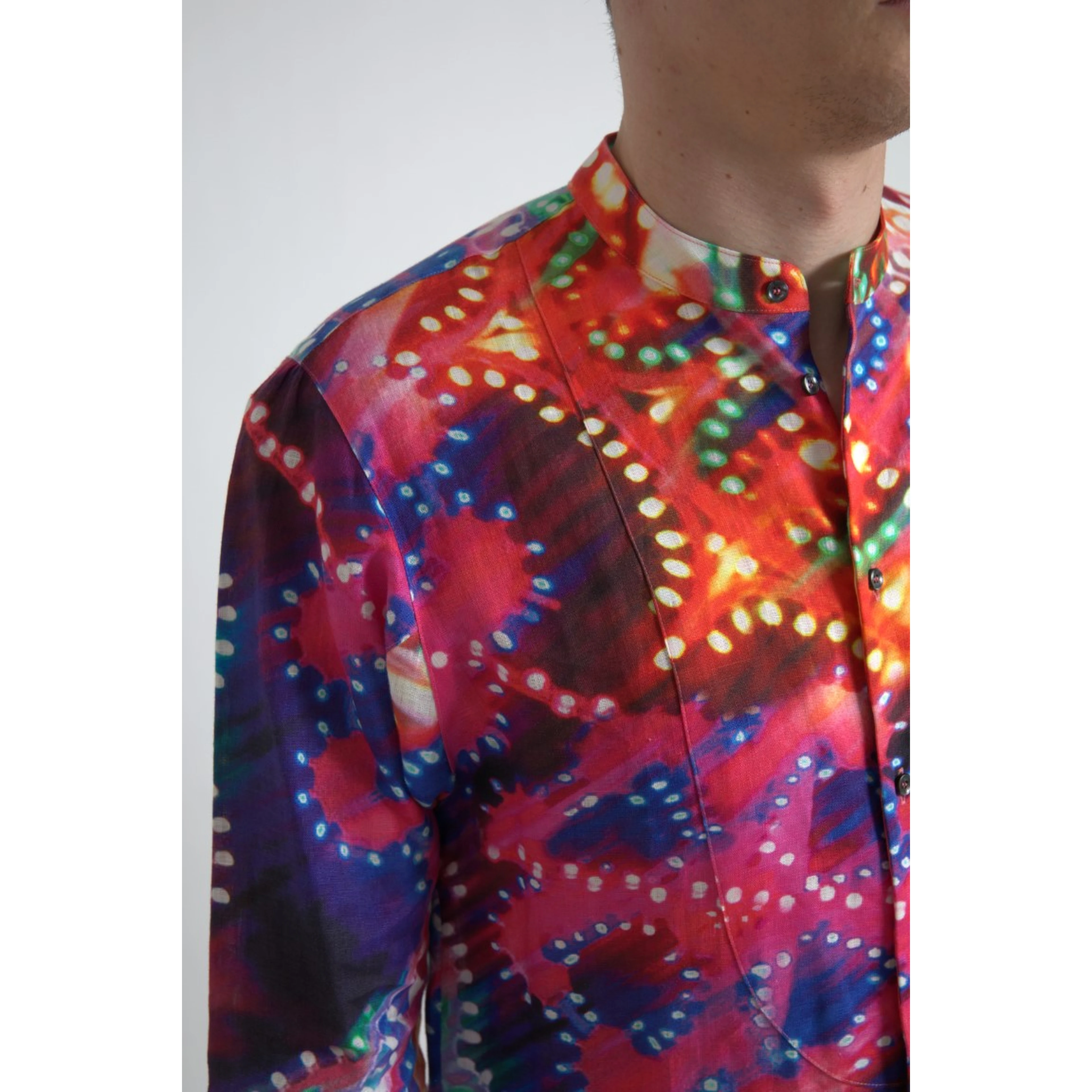 Multicolor Luminarie Print Linen Shirt