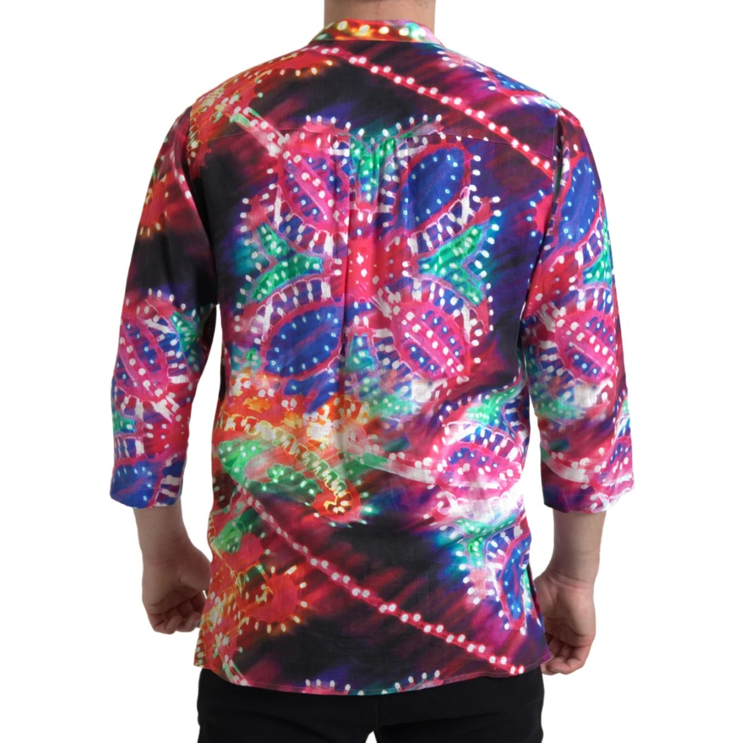 Multicolor Luminarie Print Linen Shirt