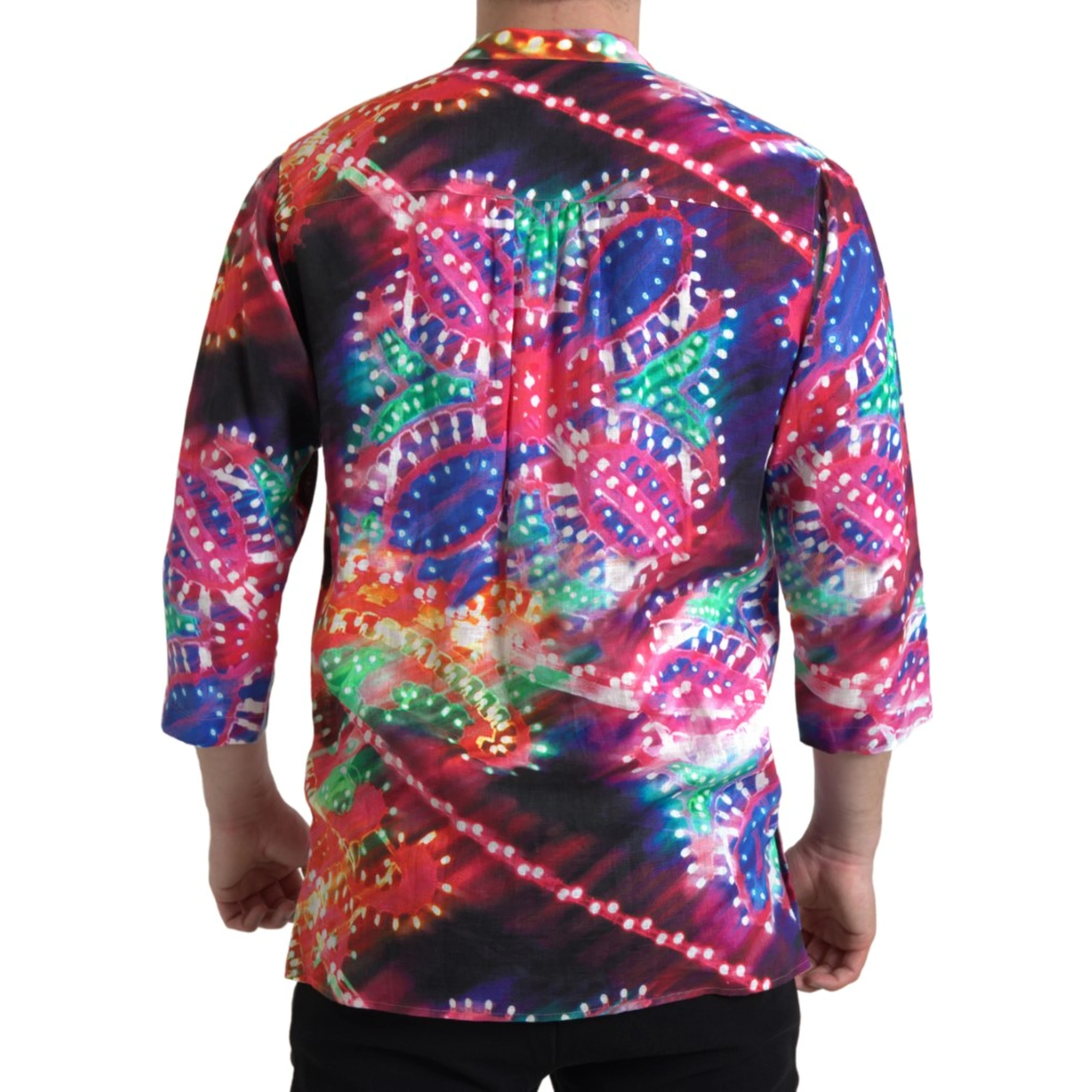 Multicolor Luminarie Print Linen Shirt
