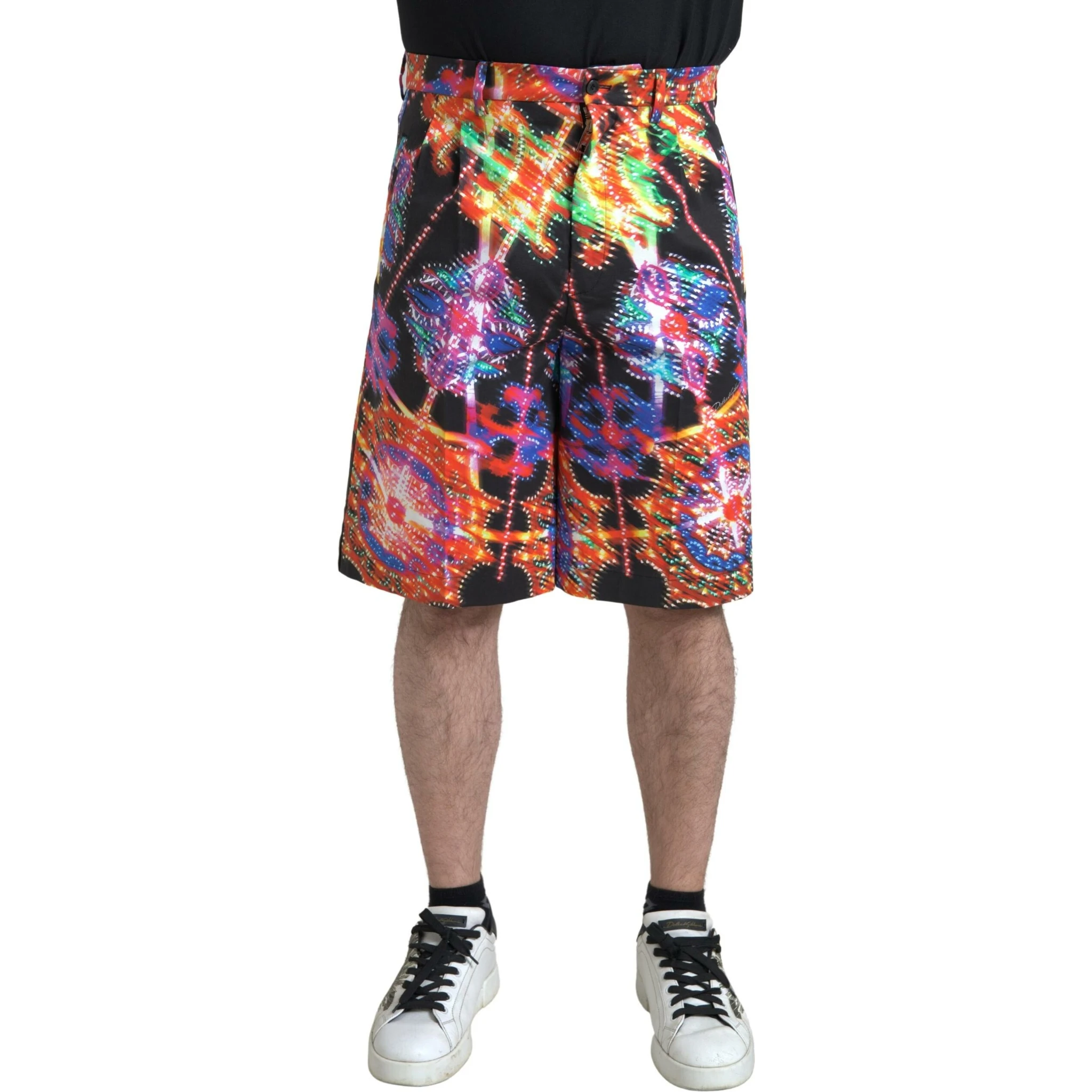 Multicolor Printed Cotton Men Bermuda Shorts