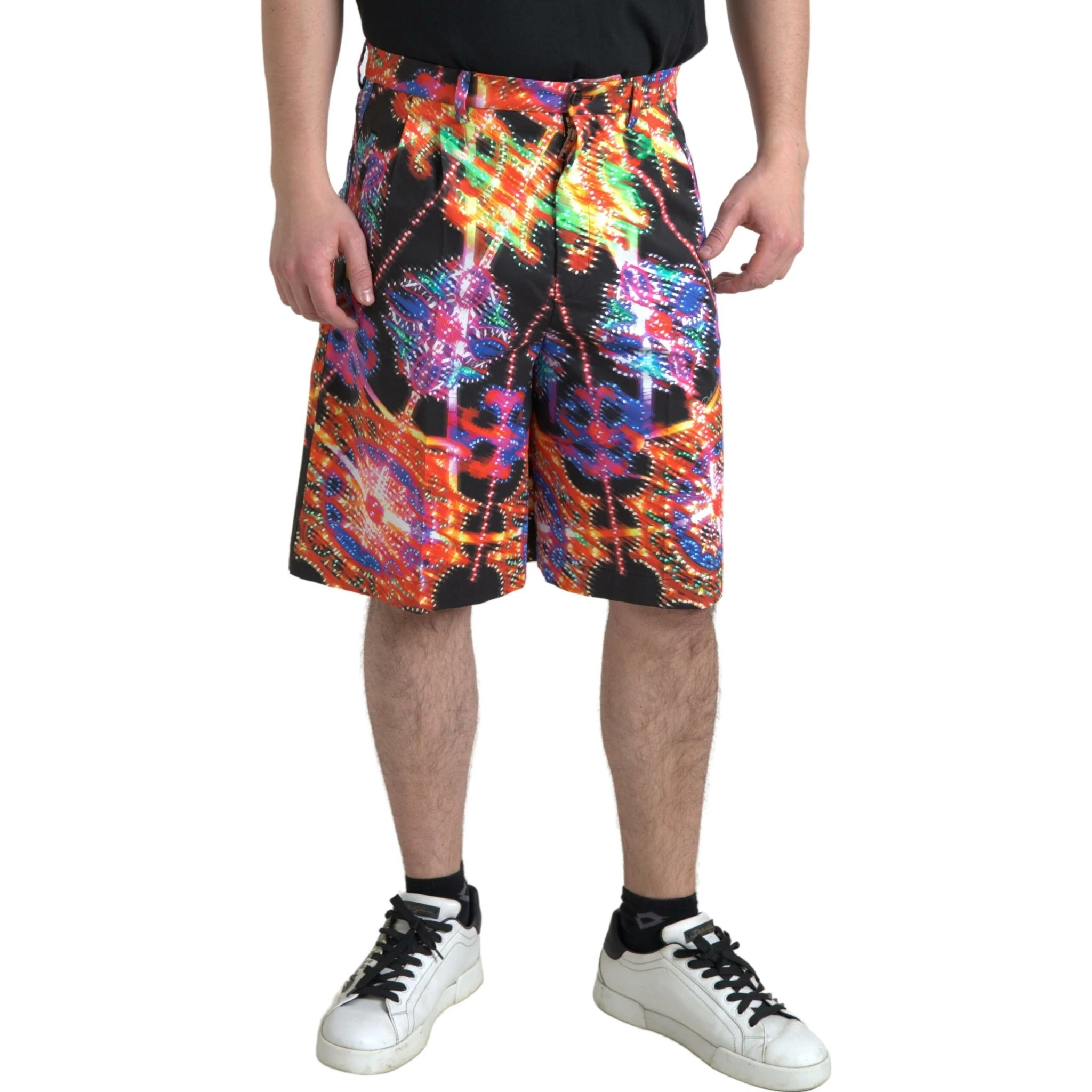 Multicolor Printed Cotton Men Bermuda Shorts