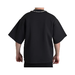 Black Necklace Embellished Polyester T-shirt