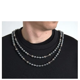 Black Necklace Embellished Polyester T-shirt
