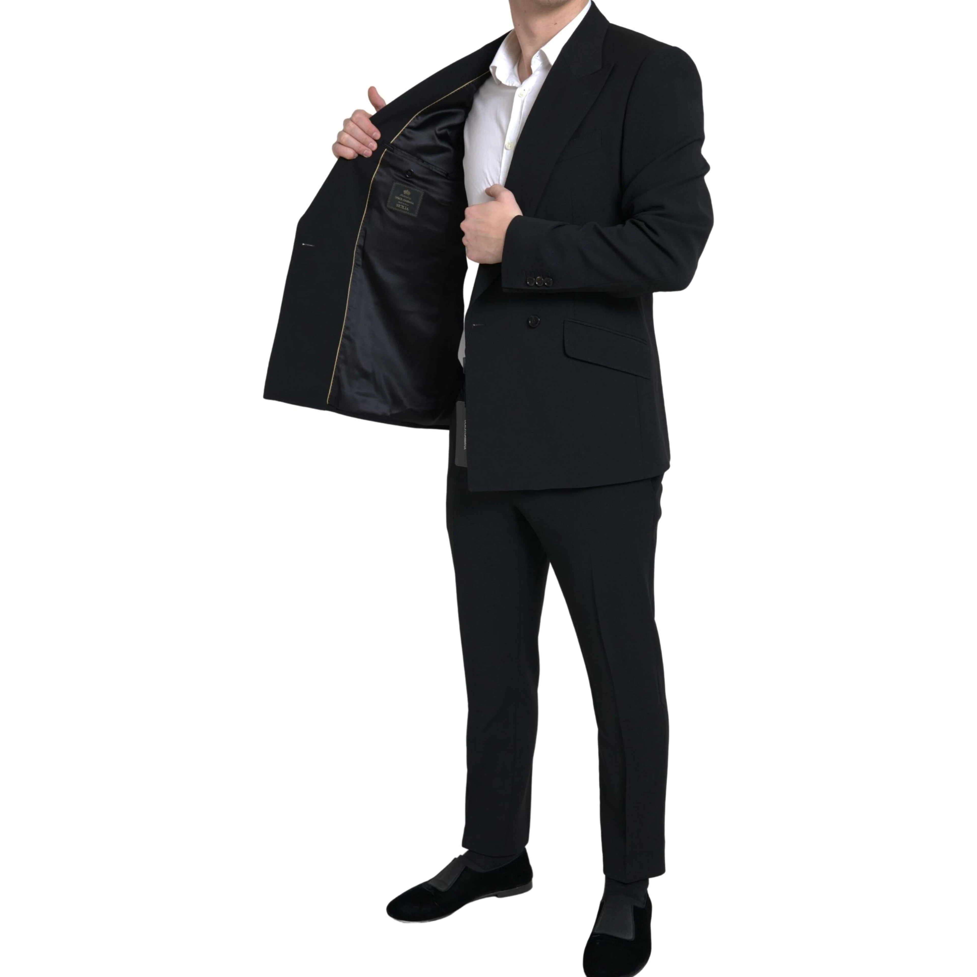 Black 2 Piece Double Breasted SICILIA Suit