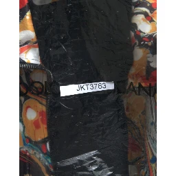 Multicolor Abstract Polyester Bomber Jacket