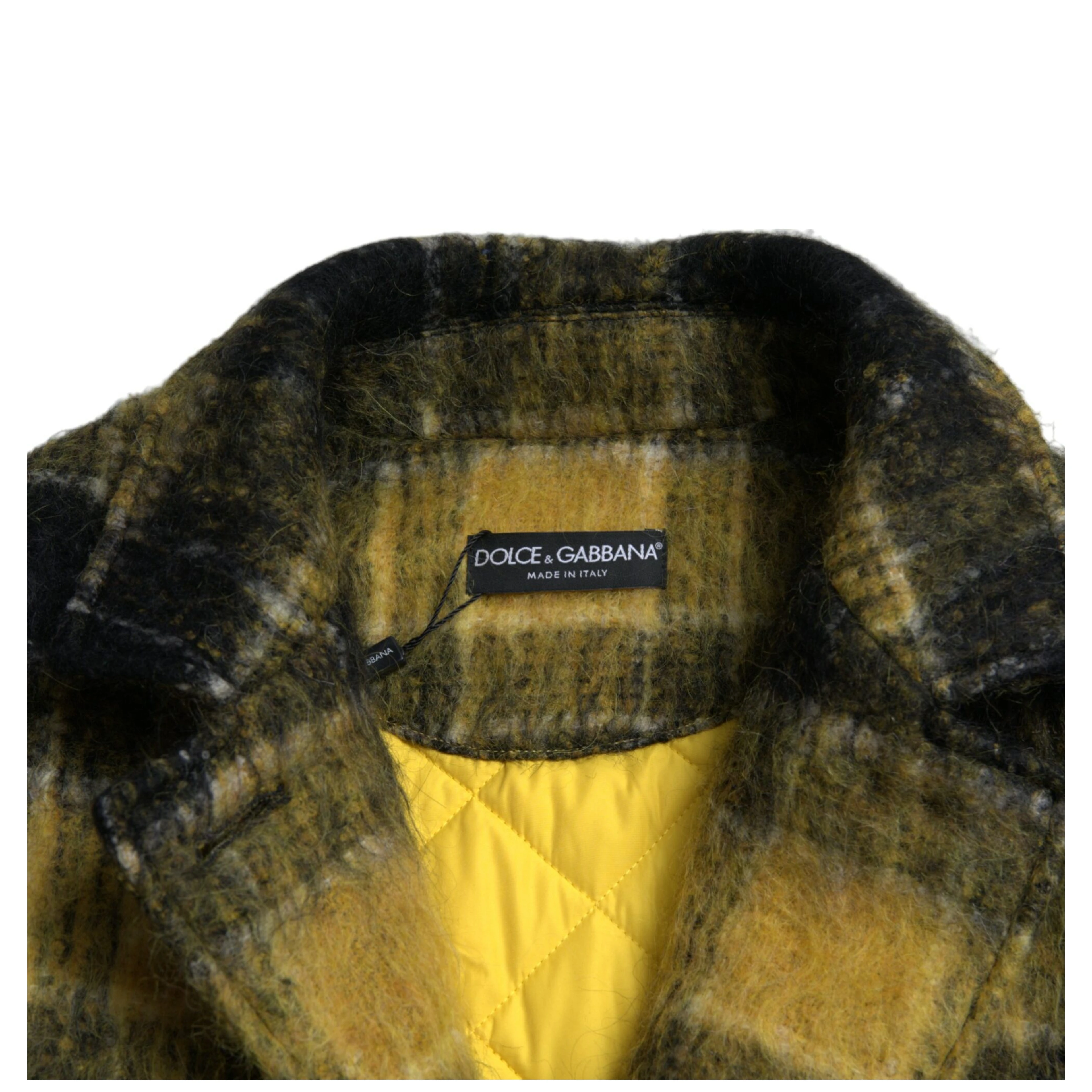 Yellow Plaid Long Sleeve Casual Coat Jacket