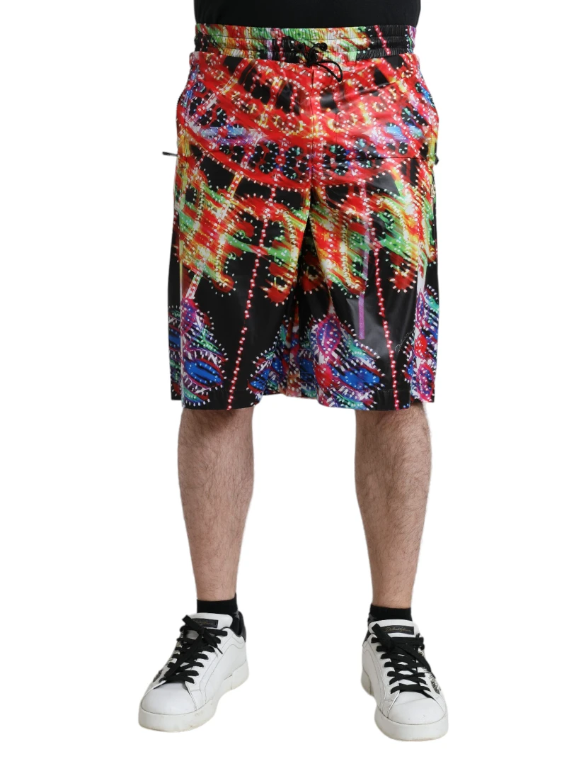 Multicolor Luminarie Print Men Bermuda Shorts