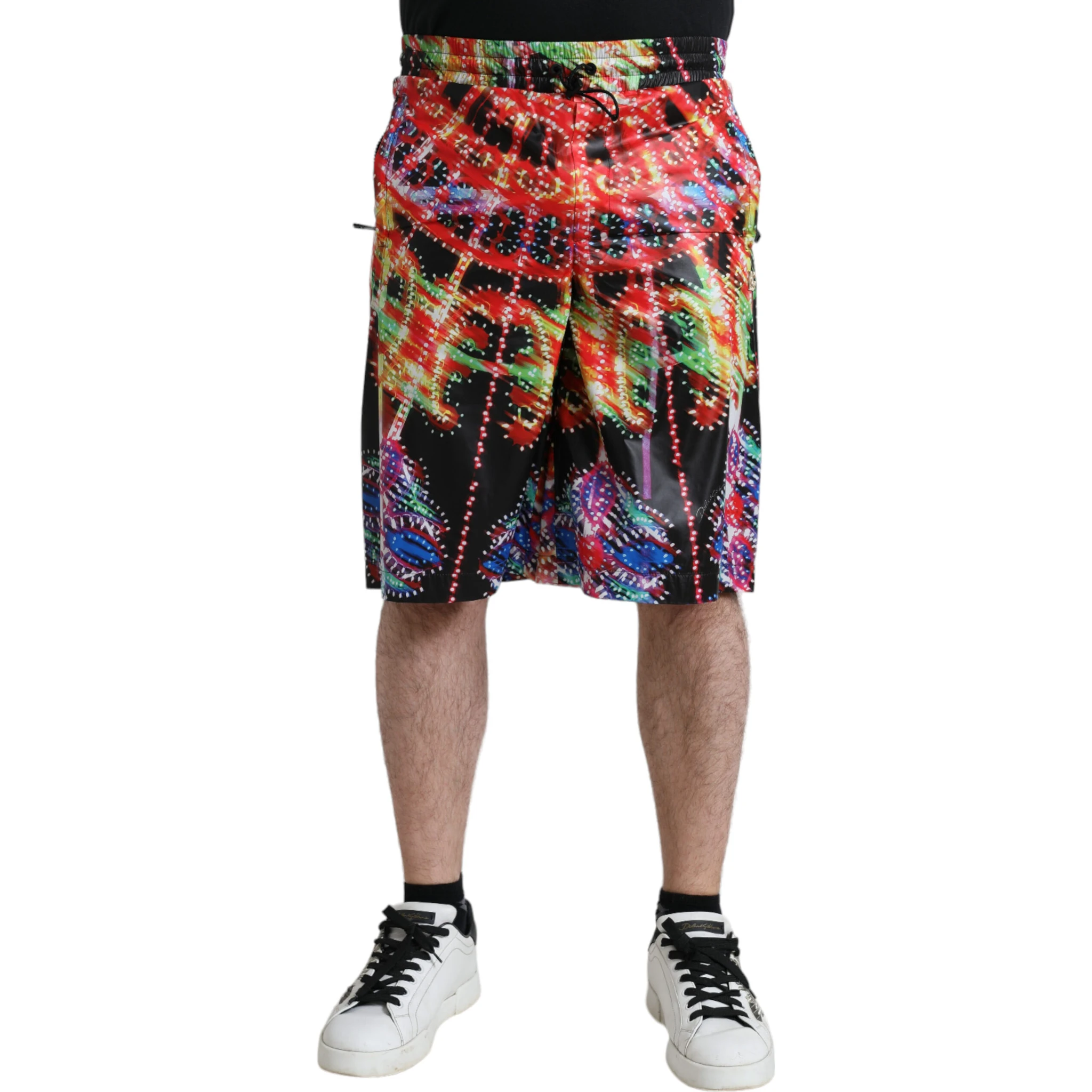 Multicolor Luminarie Print Men Bermuda Shorts