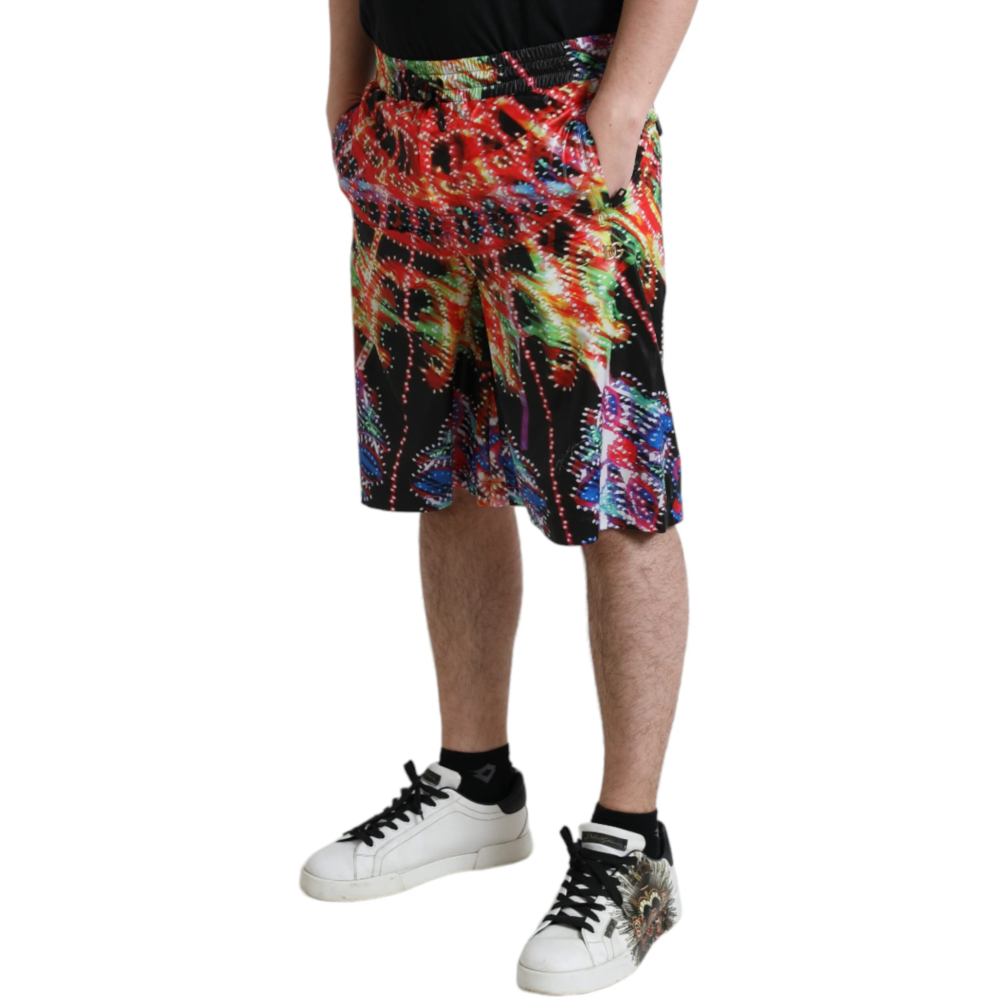 Multicolor Luminarie Print Men Bermuda Shorts