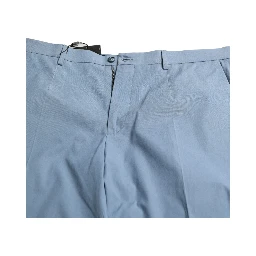 Sky Blue Cotton Folded Hem Men Bermuda Shorts
