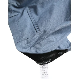 Sky Blue Cotton Folded Hem Men Bermuda Shorts