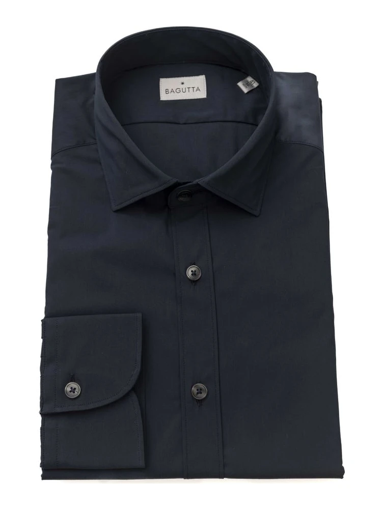 Blue Cotton Men Shirt