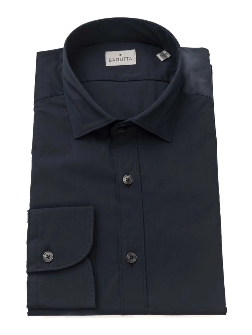 Blue Cotton Men Shirt