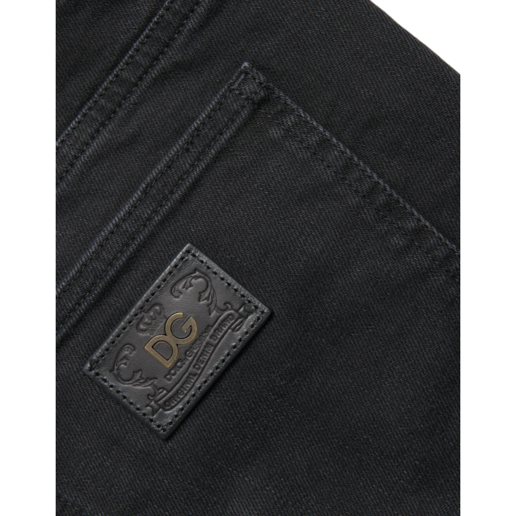 Black Cotton Stretch Bermuda Denim Shorts