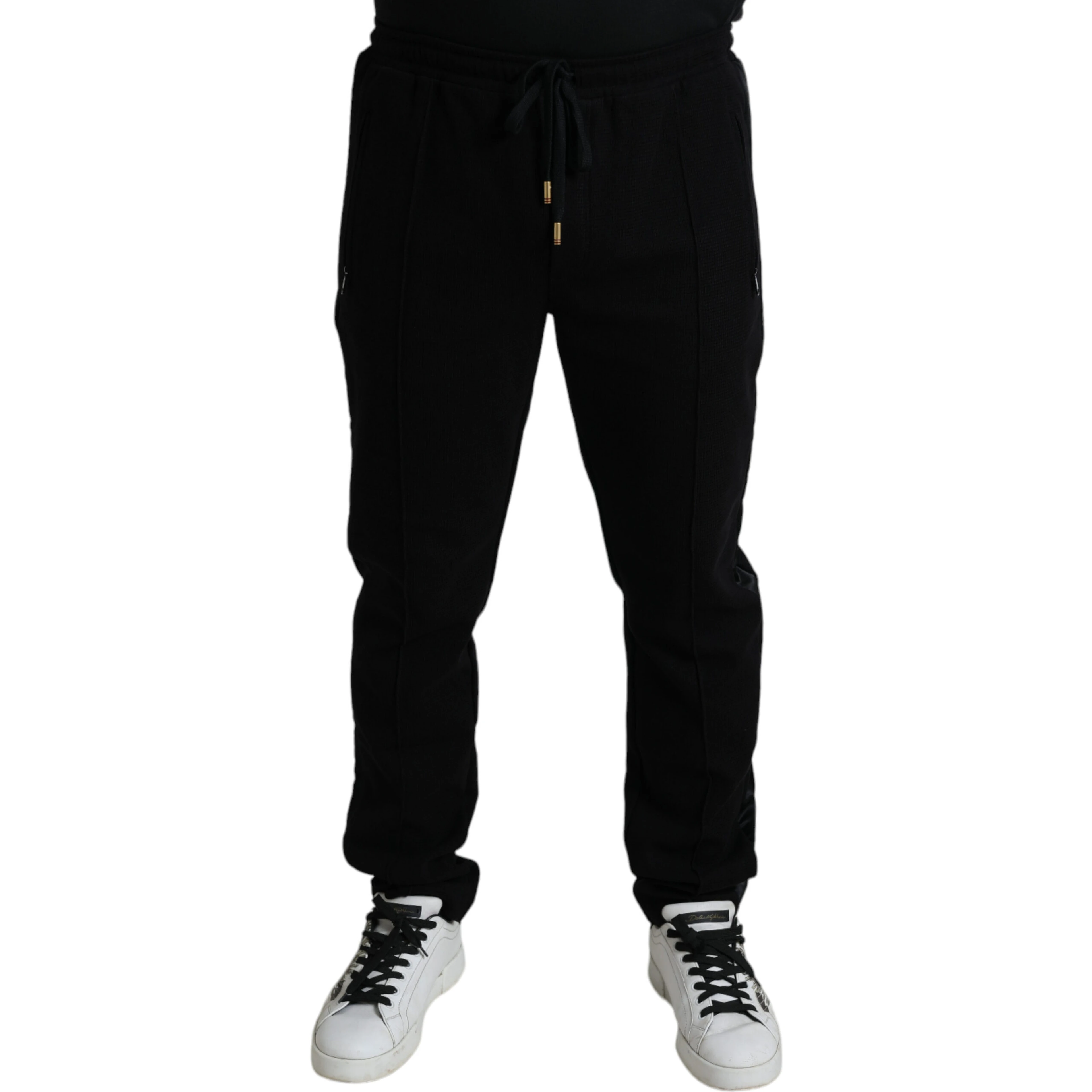 Black Cotton Skinny Jogger Sweatpants Pants