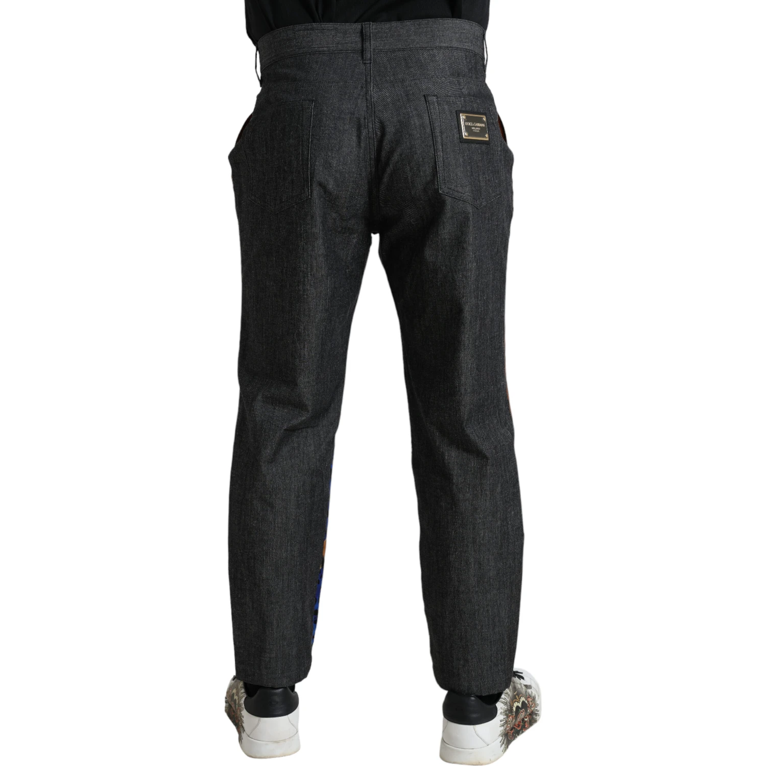 Multicolor Tiger Cotton Loose Denim Jeans