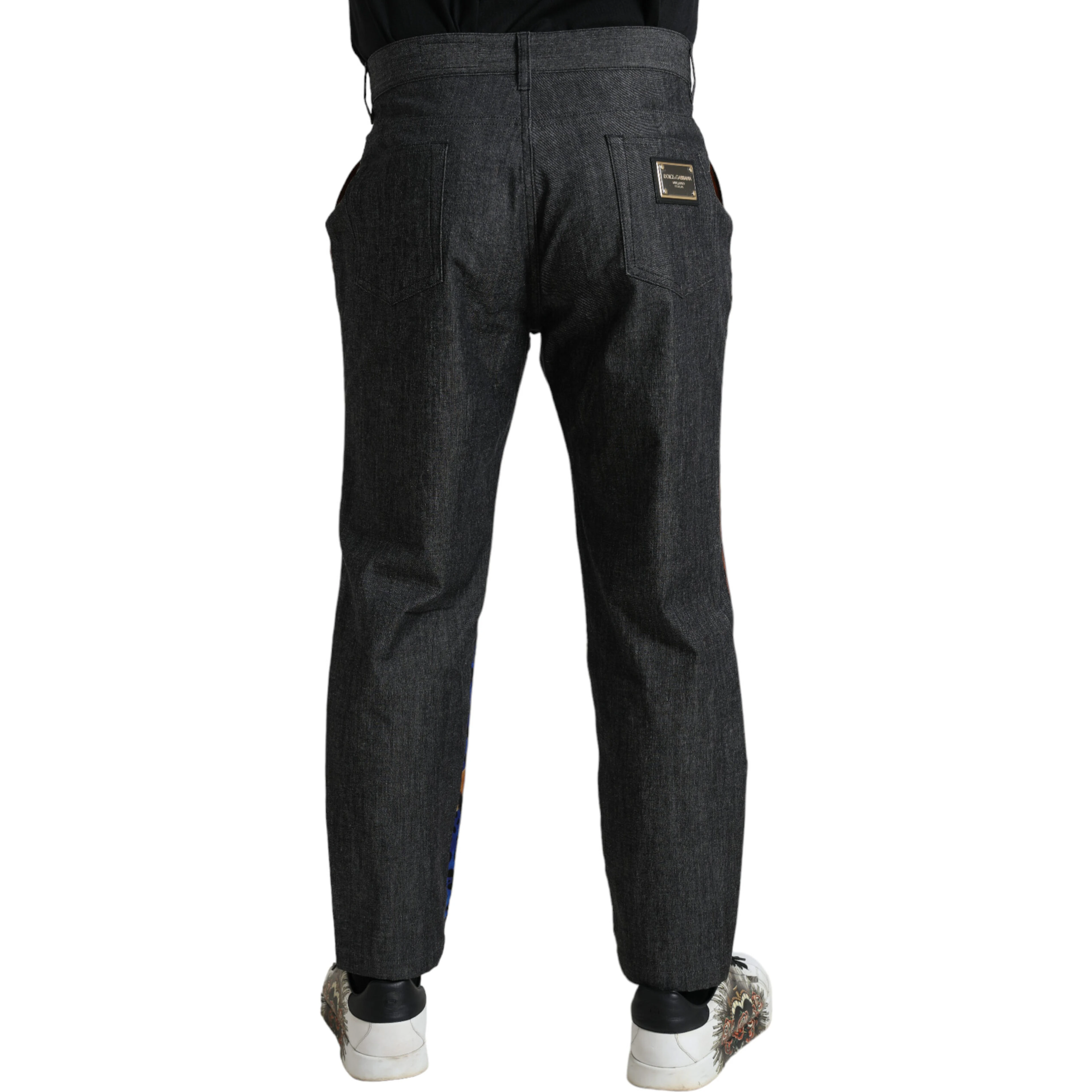Multicolor Tiger Cotton Loose Denim Jeans