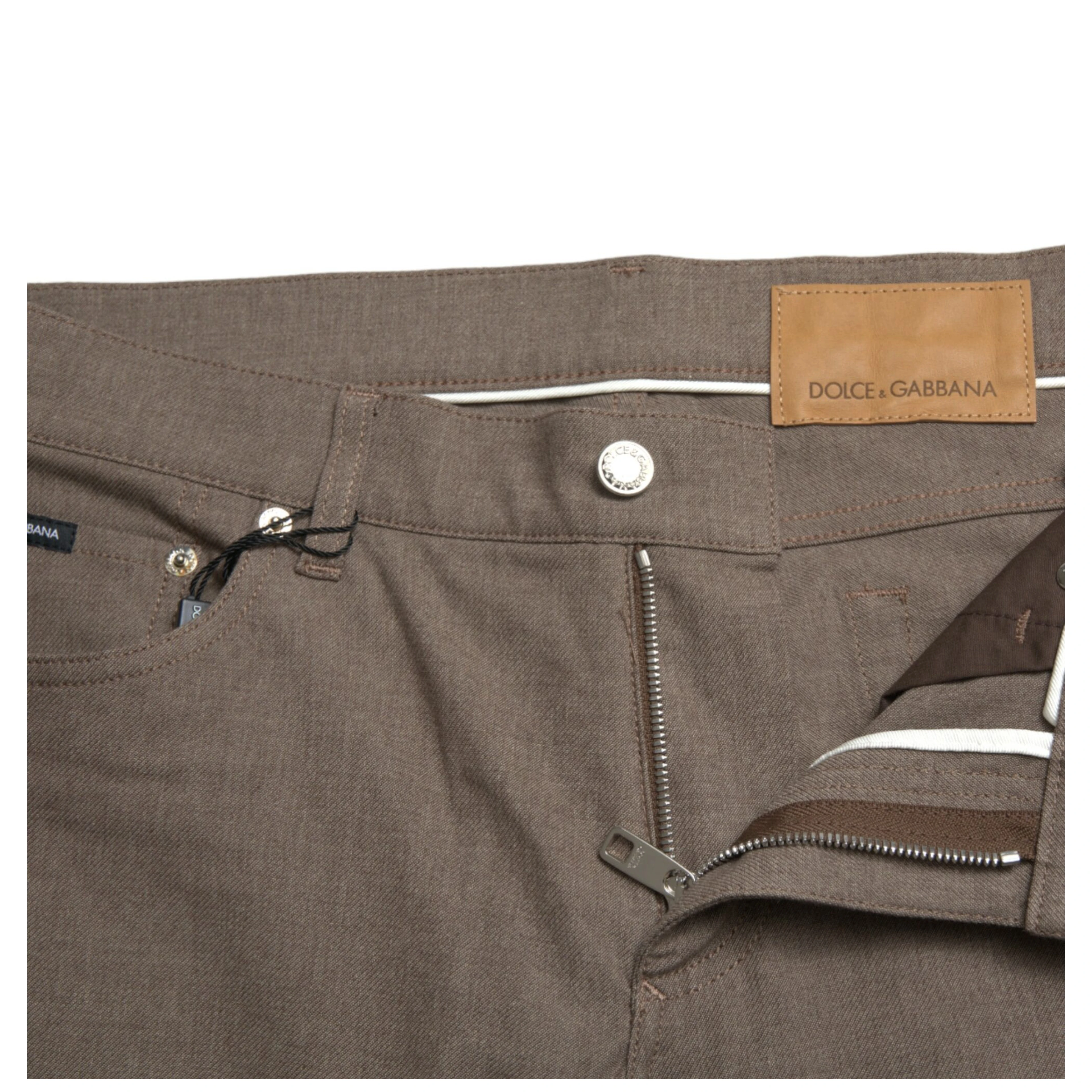 Brown Cotton Stretch Skinny Men Pants