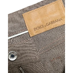 Brown Cotton Stretch Skinny Men Pants