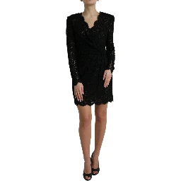 Black Bodycon Lace Cotton Sheath Mini Dress
