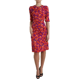 Multicolor Floral Poppy Print Sheath Dress