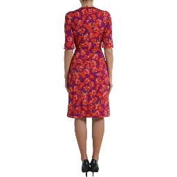 Multicolor Floral Poppy Print Sheath Dress