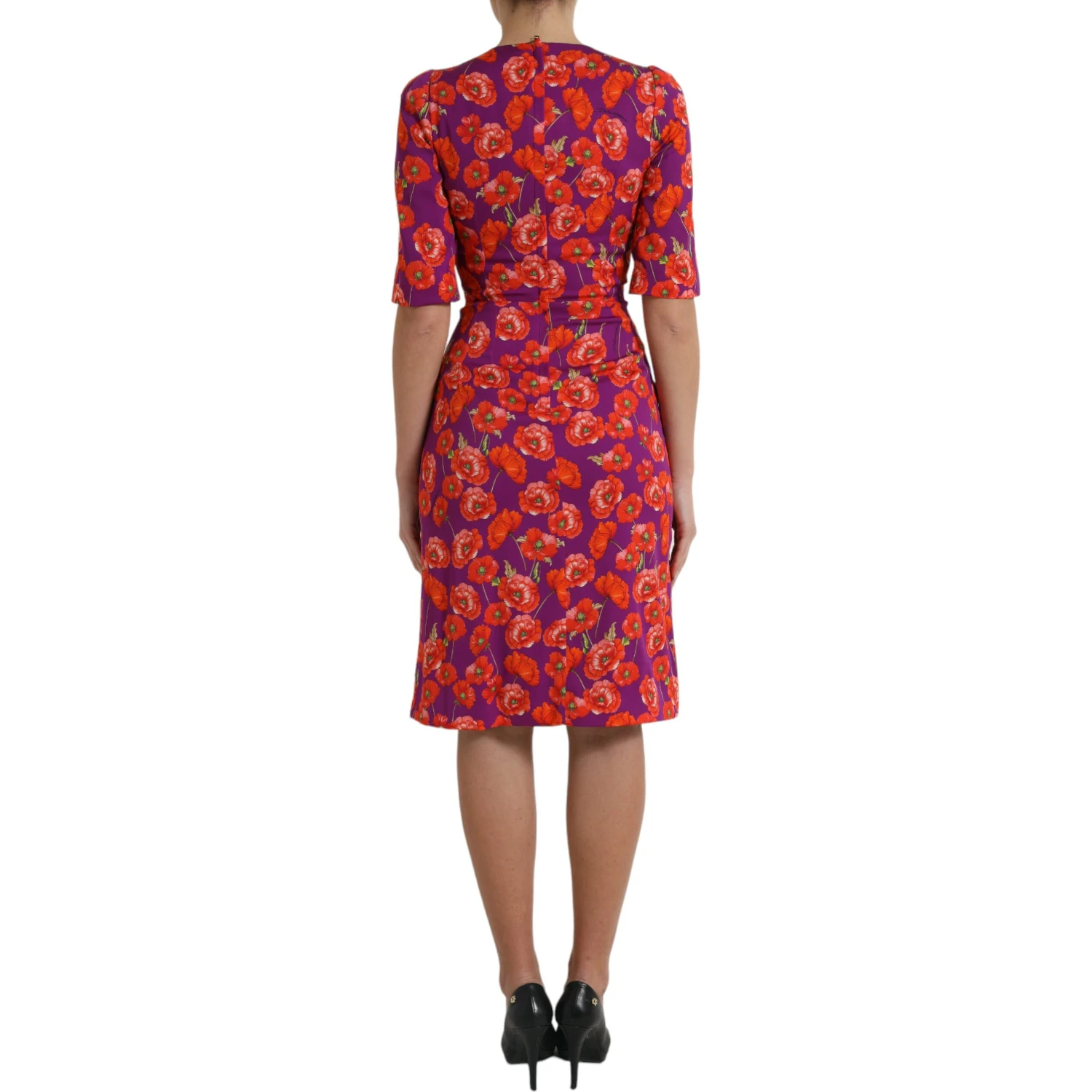 Multicolor Floral Poppy Print Sheath Dress