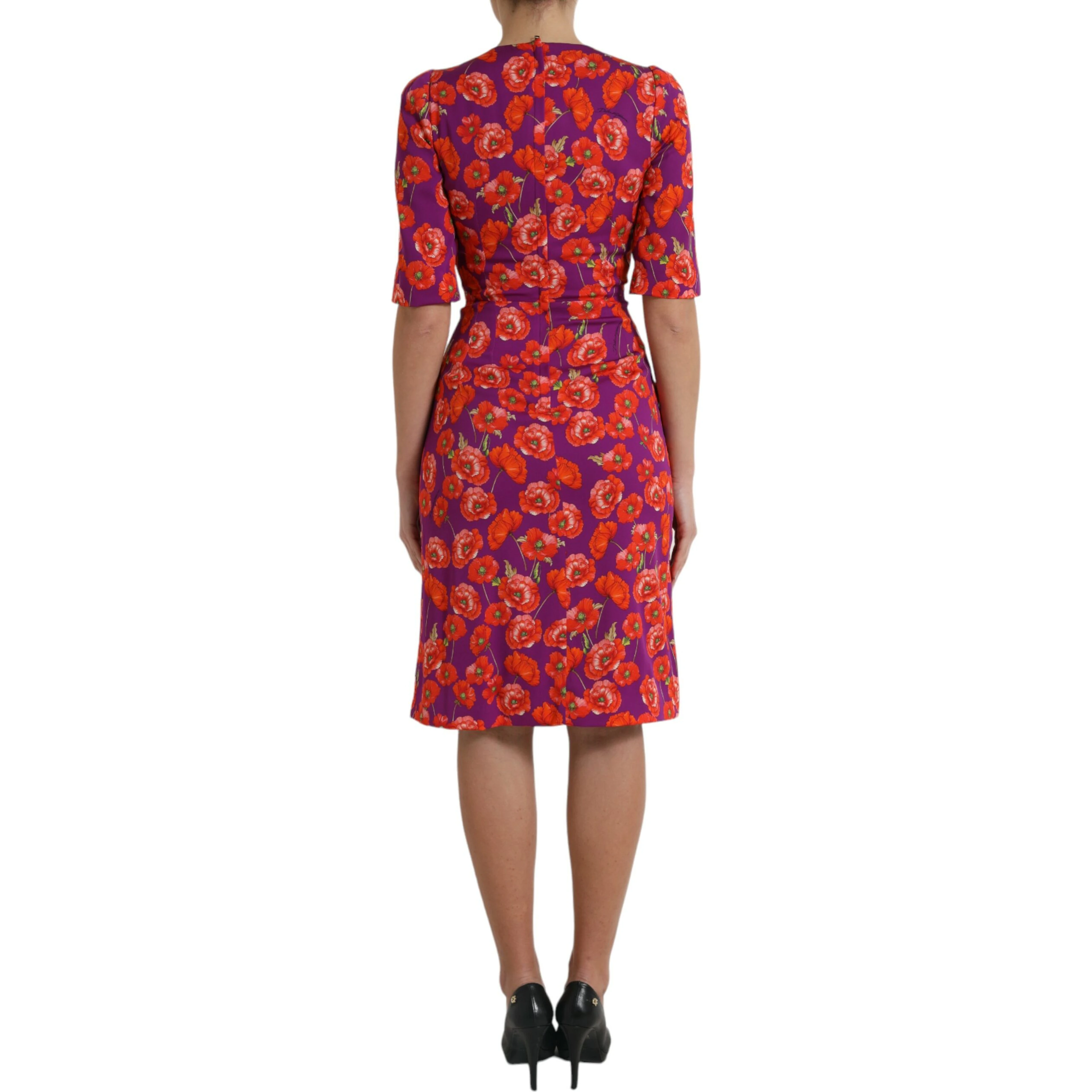 Multicolor Floral Poppy Print Sheath Dress