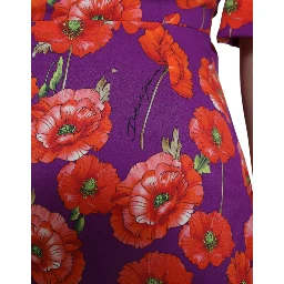 Multicolor Floral Poppy Print Sheath Dress