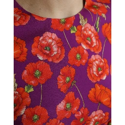 Multicolor Floral Poppy Print Sheath Dress