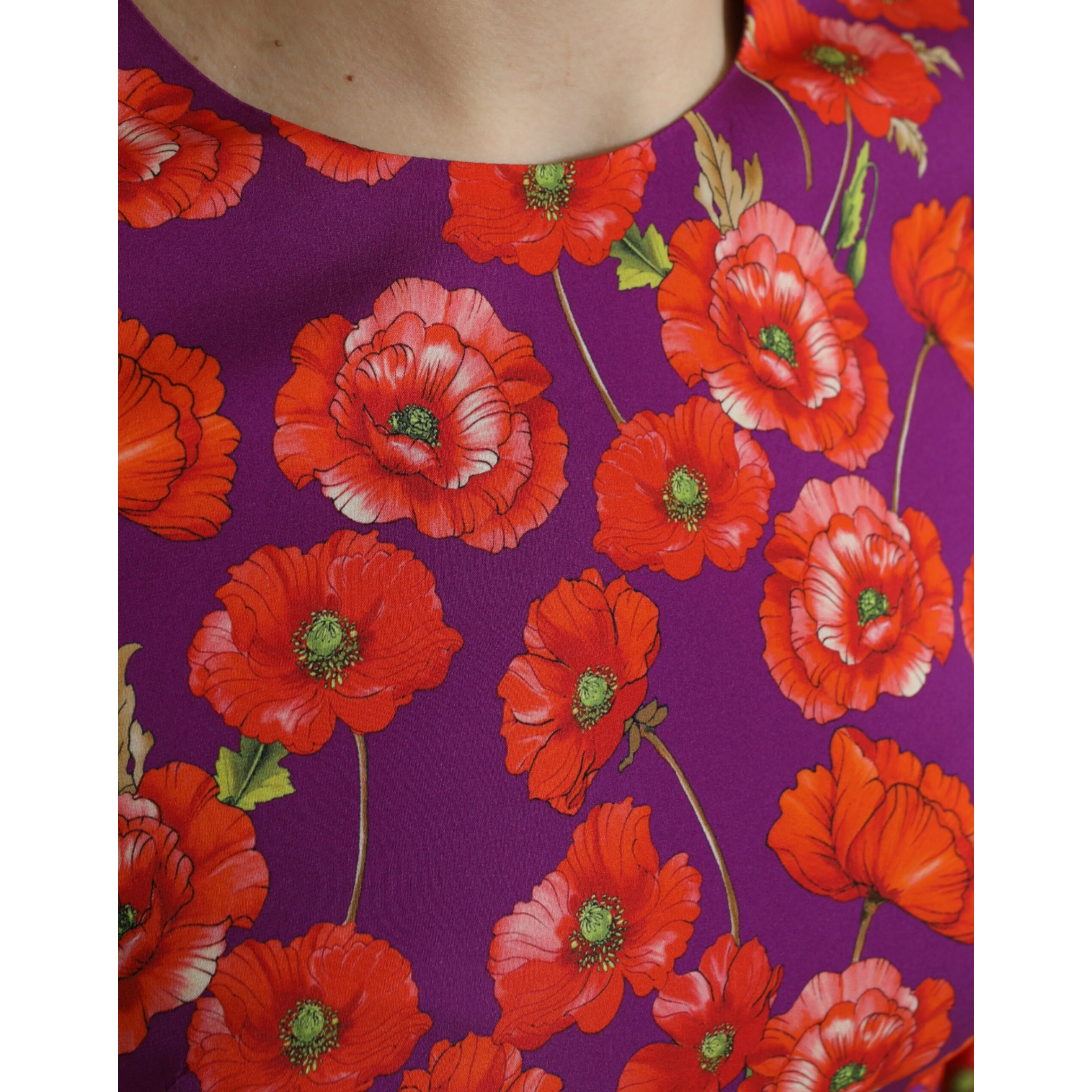 Multicolor Floral Poppy Print Sheath Dress