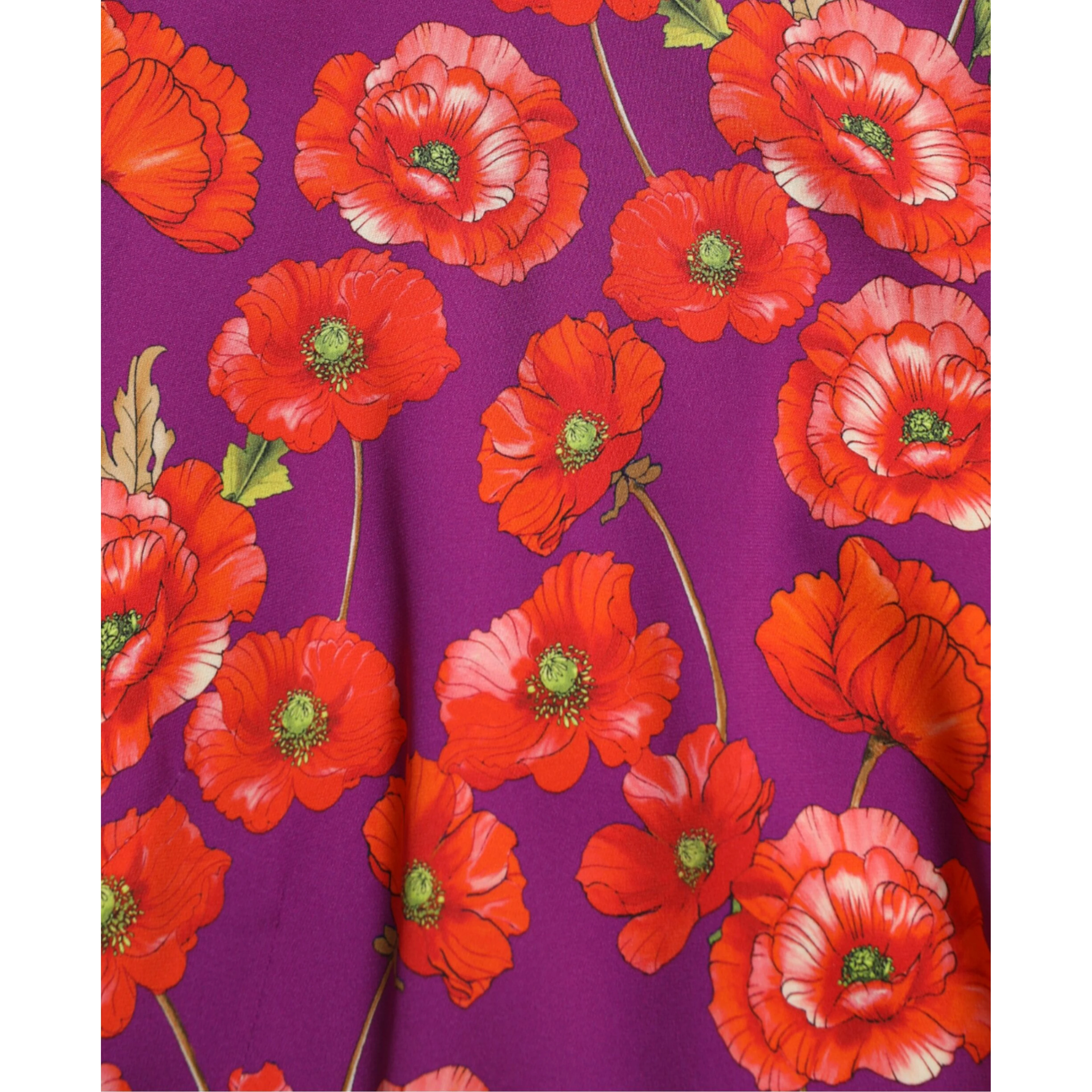 Multicolor Floral Poppy Print Sheath Dress