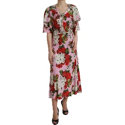 Multicolor Floral Crystal Embellished A-line Dress