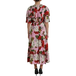 Multicolor Floral Crystal Embellished A-line Dress