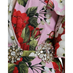 Multicolor Floral Crystal Embellished A-line Dress