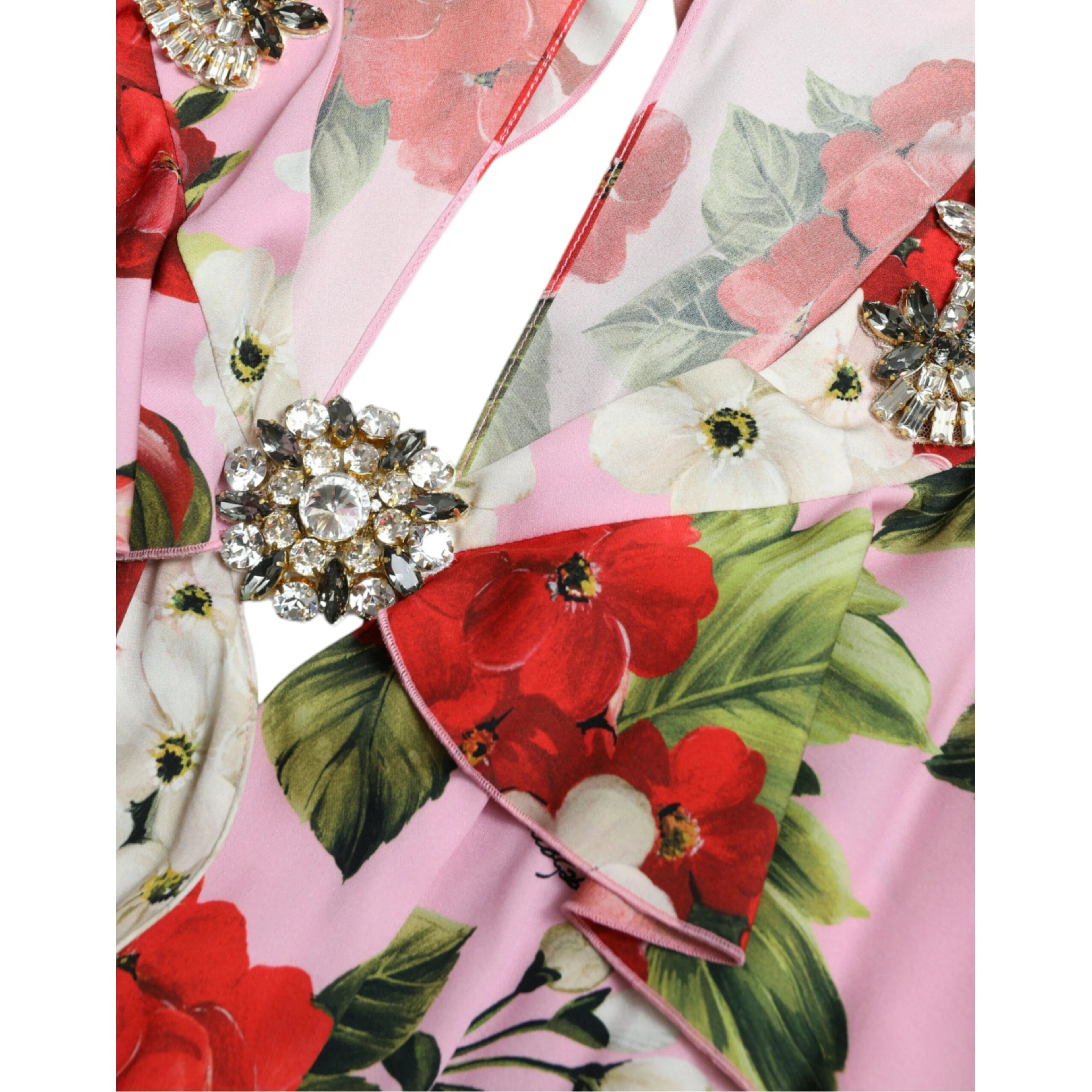 Multicolor Floral Crystal Embellished A-line Dress